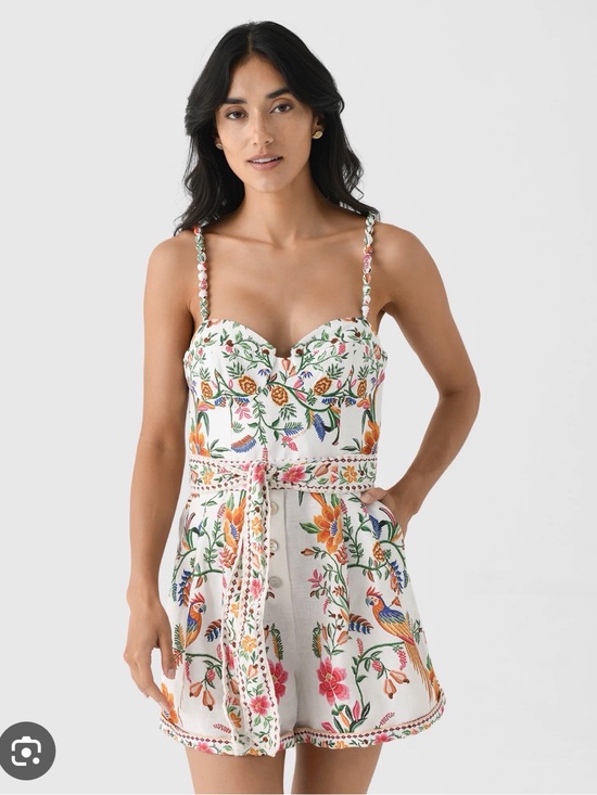 FARM Rio Pants - FARM Rio Off-White Delicate Forest Romper - NEVER BEEN WORN
